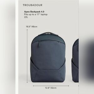 NWT TROUBADOUR Apex 4.0 Backpack, Basalt Color